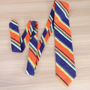 Paul Stuart Neck Tie Men Striped Silk Colorful Fun Italian Luxury Designer ITALY